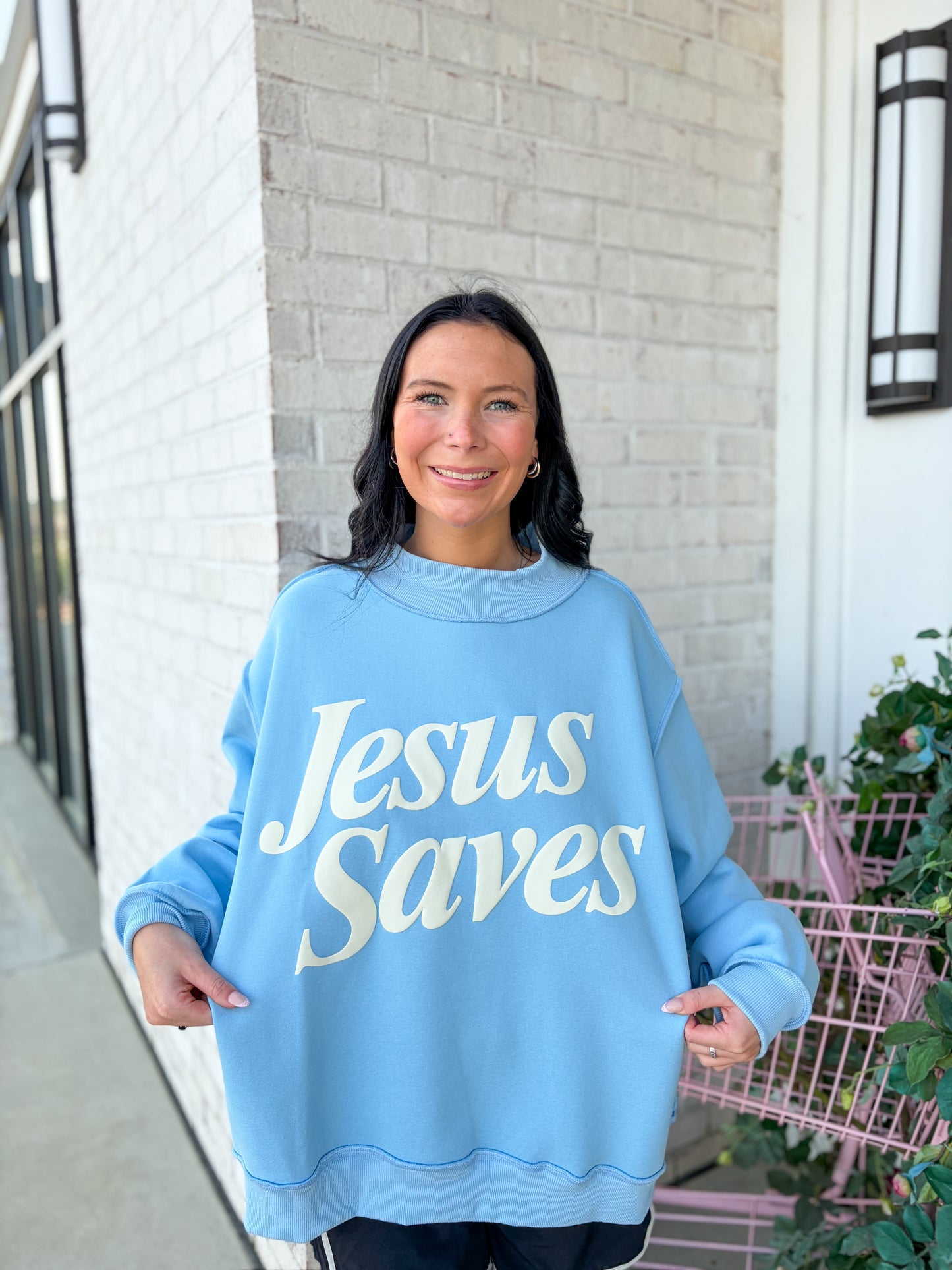 Jesus Saves Mock Neck