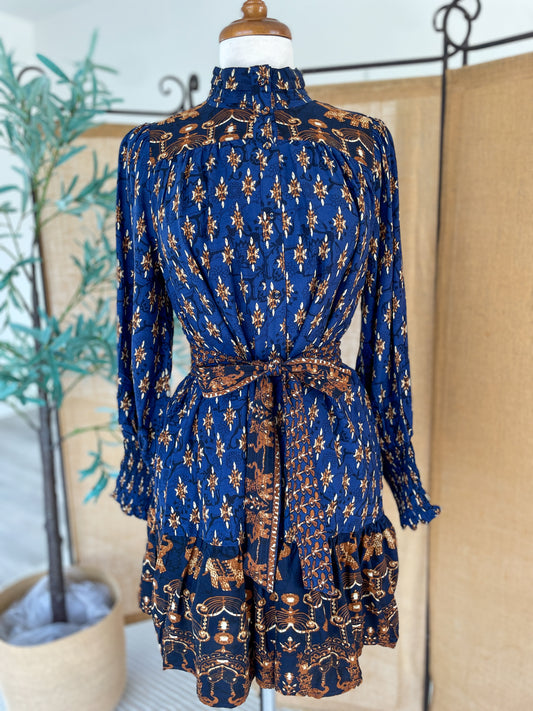 Button Up Printed Mini Dress