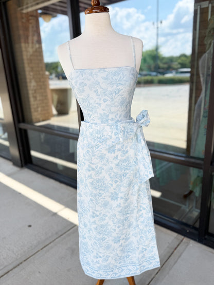 One Piece Vintage Print Swimsuit & Skirt