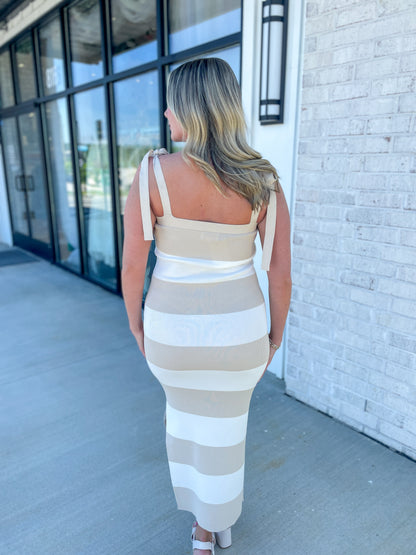 Ember Knitted Striped MIDI