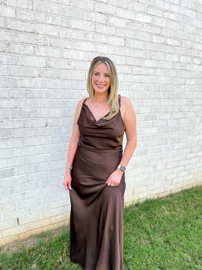 Clover Satin Maxi Dress
