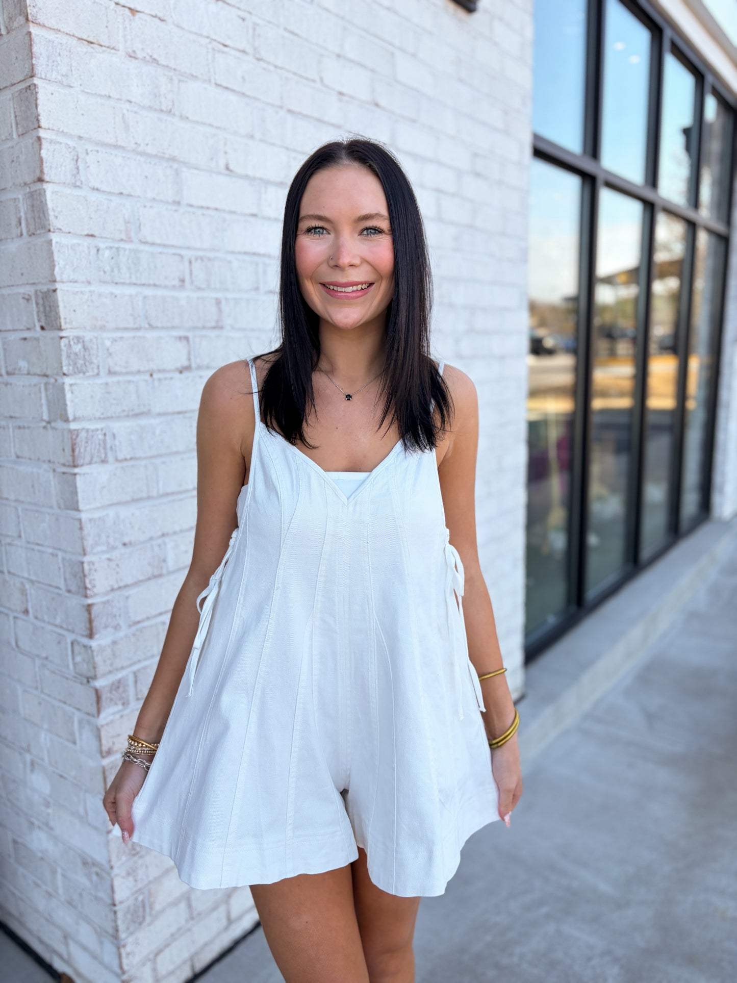 Georgie White Denim Romper