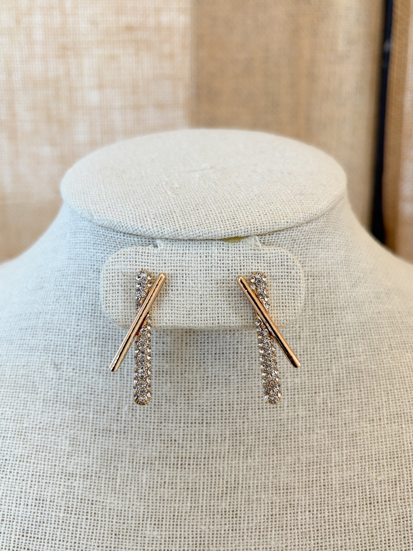 Rhinestone Stick Earrings