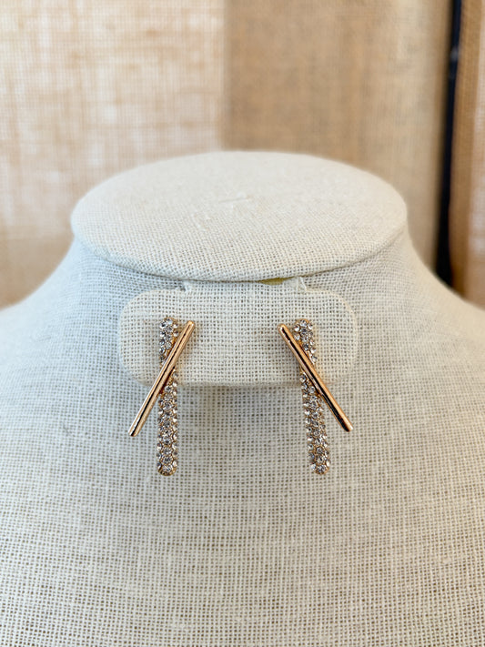 Rhinestone Stick Earrings
