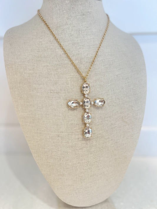 Rhinestone Cross Pendant Necklace