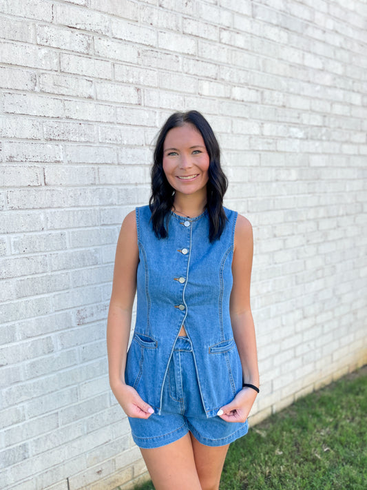 Marlowe Button Up Denim Set