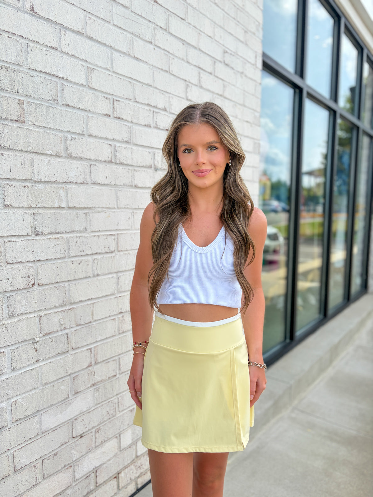 Contrast Slit Athletic Skirt