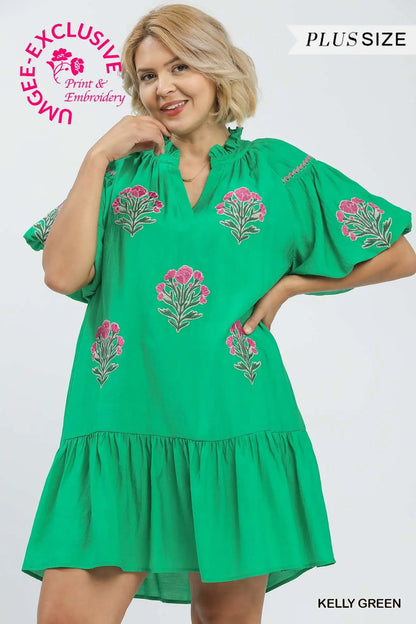 Evie Puff Sleeve Dress - PLUS