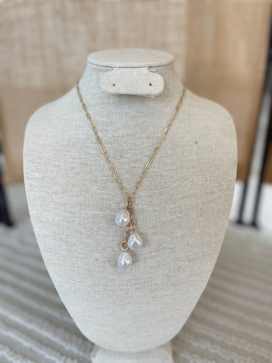 Pearl Drop Down Necklace