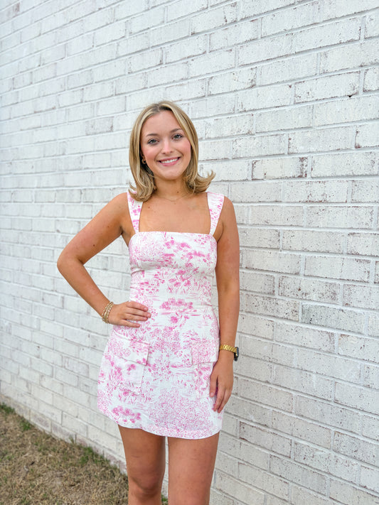 Bex Front Pocket Patterned Mini Dress