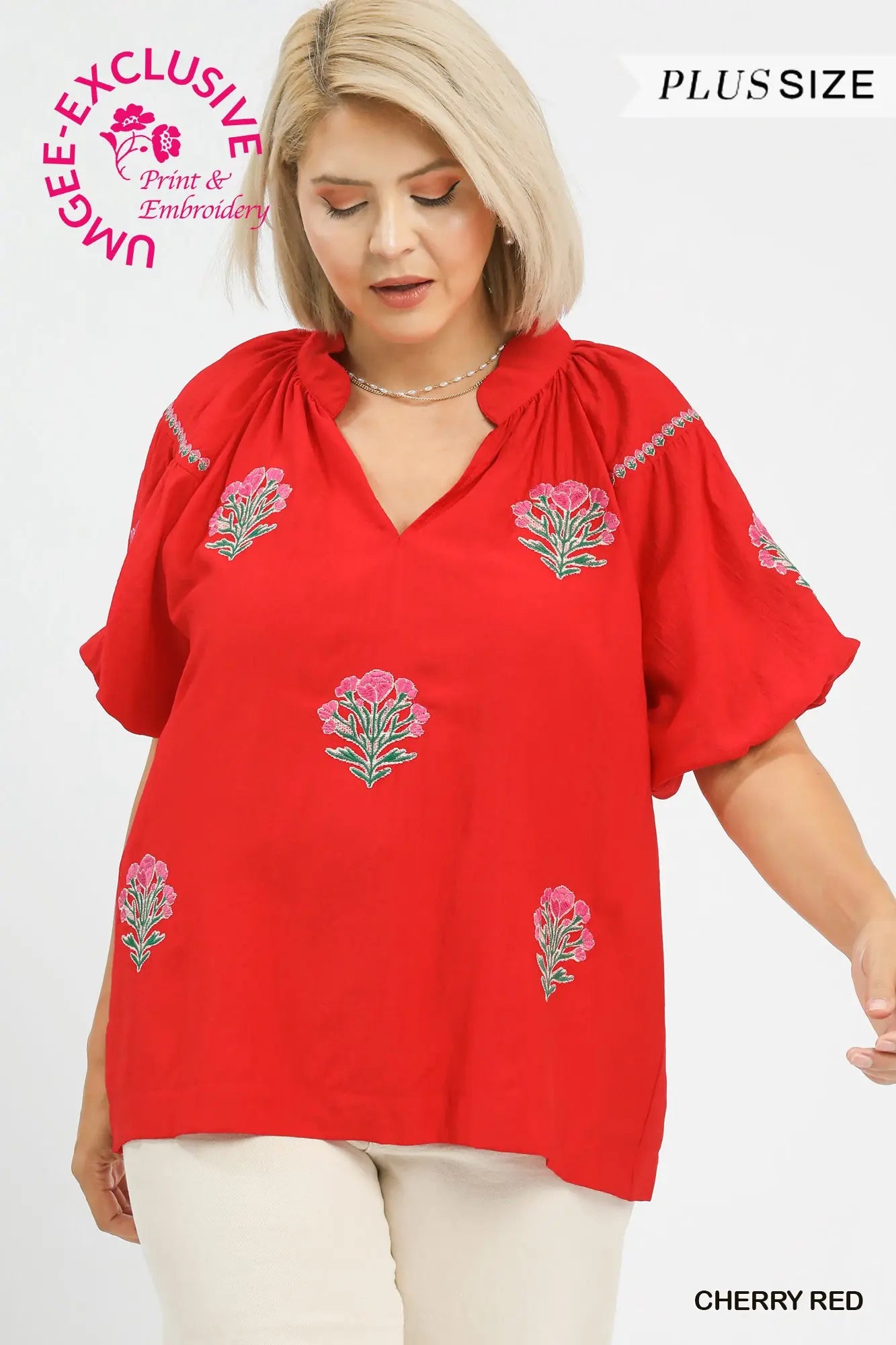 Evie Puff Sleeve Blouse - PLUS