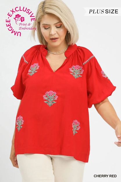 Evie Puff Sleeve Blouse - PLUS