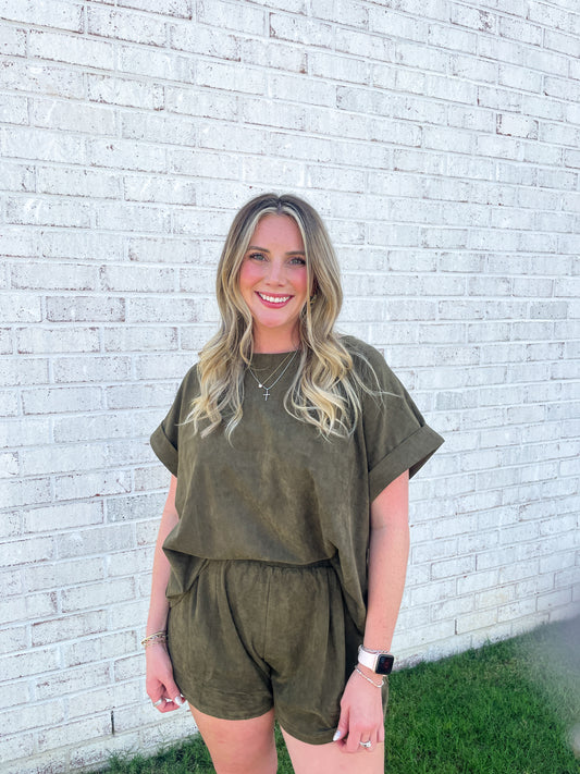Suede 2-Piece Set