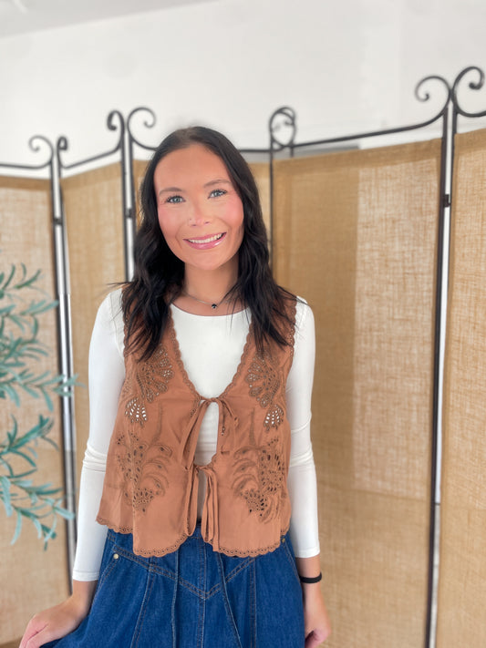 Eyelet Tie Vest