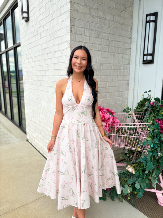 Allie Halter Neck Midi Dress
