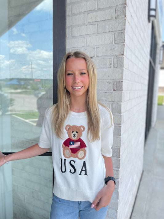 USA Teddy Short Sleeve Top