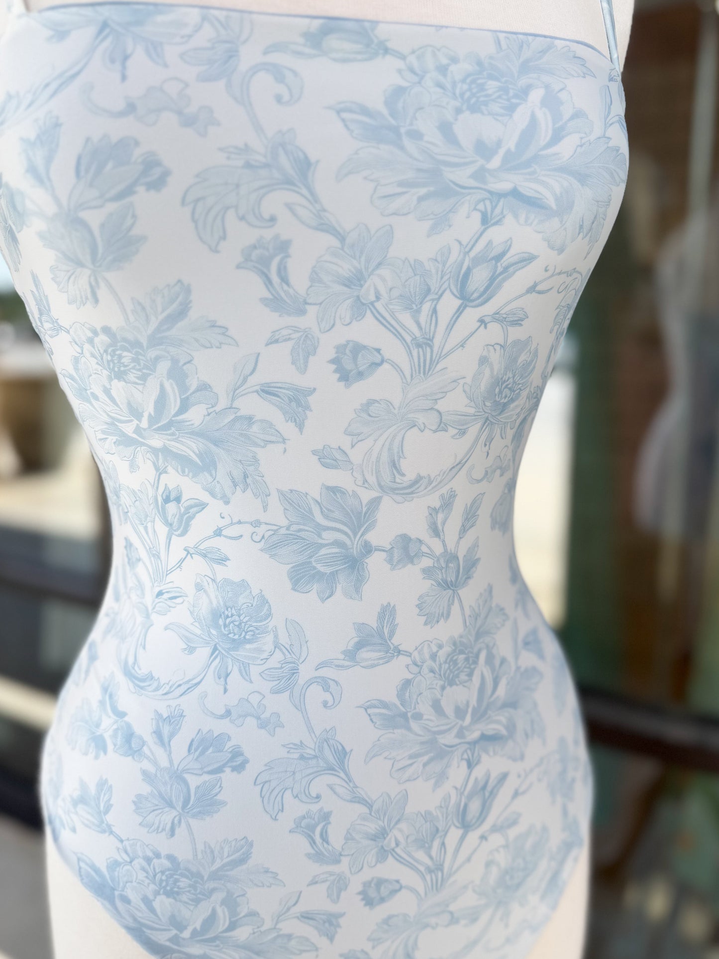 One Piece Vintage Print Swimsuit & Skirt