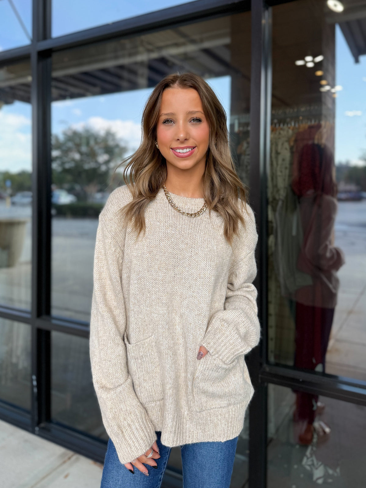 Front Pocket Knit Sweater