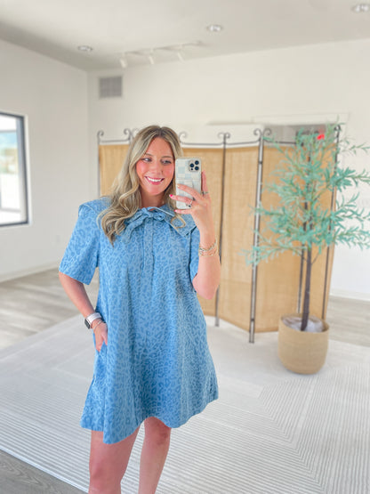 Kamryn Cheetah Denim Dress