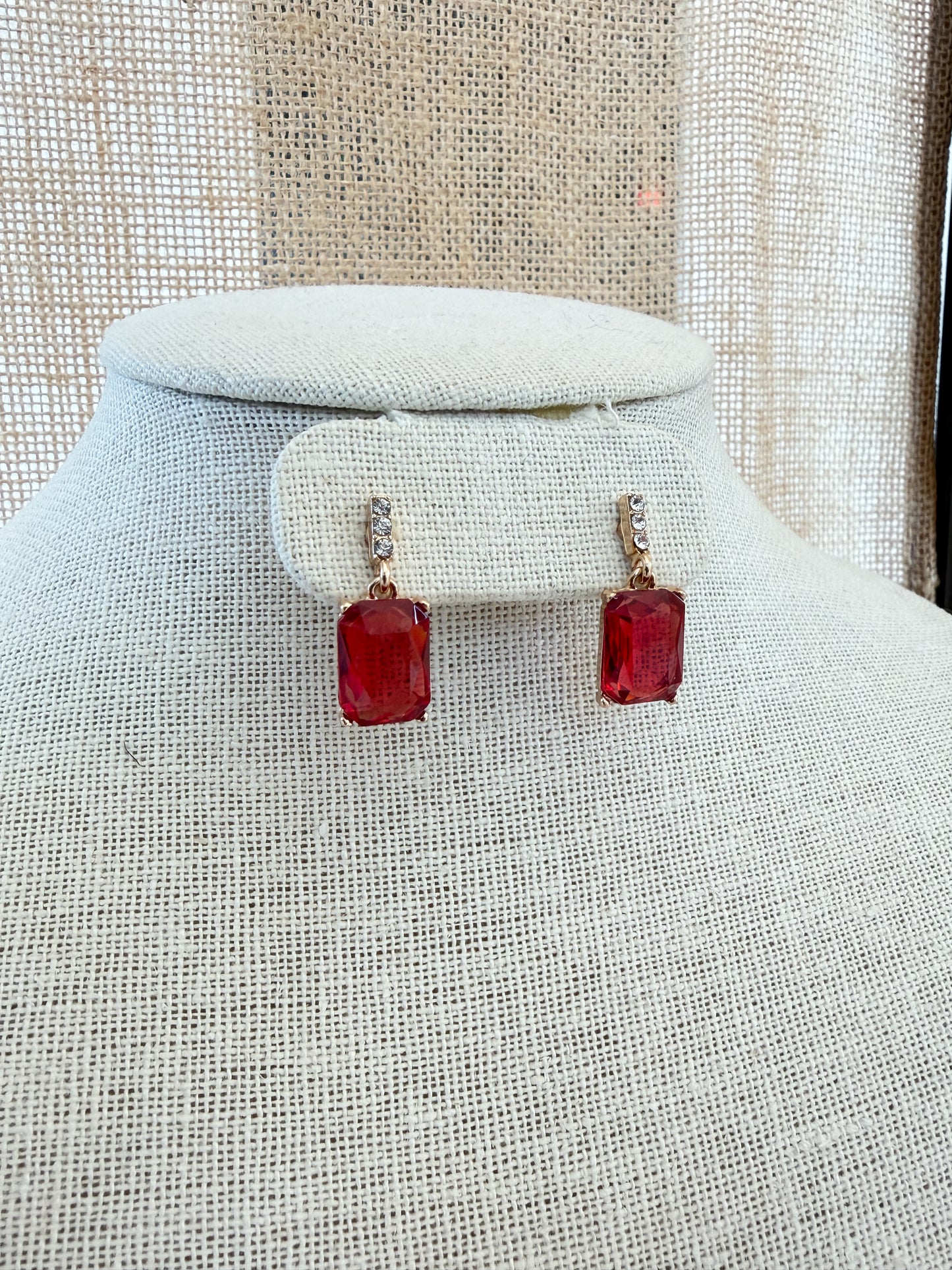 Red Gemstone Earrings