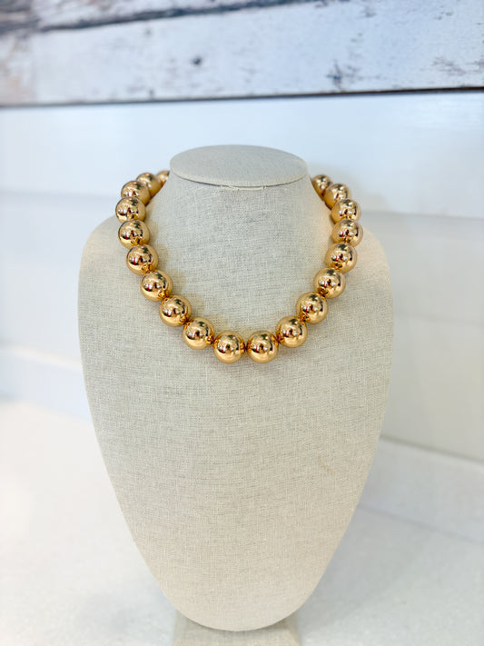 Bubble Beaded Necklace-GOLD
