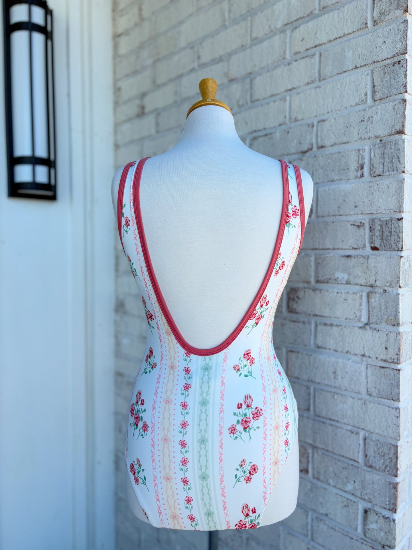 One Piece Floral Swimsuit & Skirt