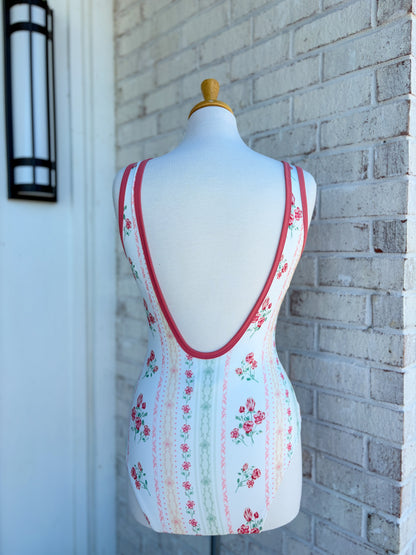 One Piece Floral Swimsuit & Skirt