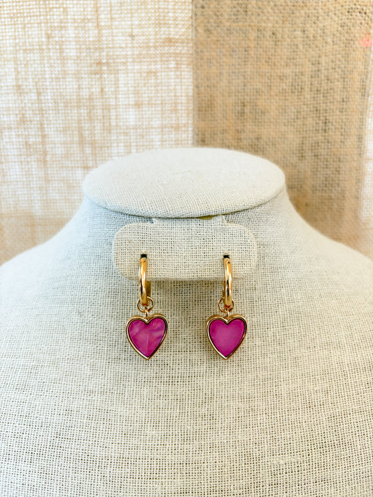 Heart Hoop Charm Earring