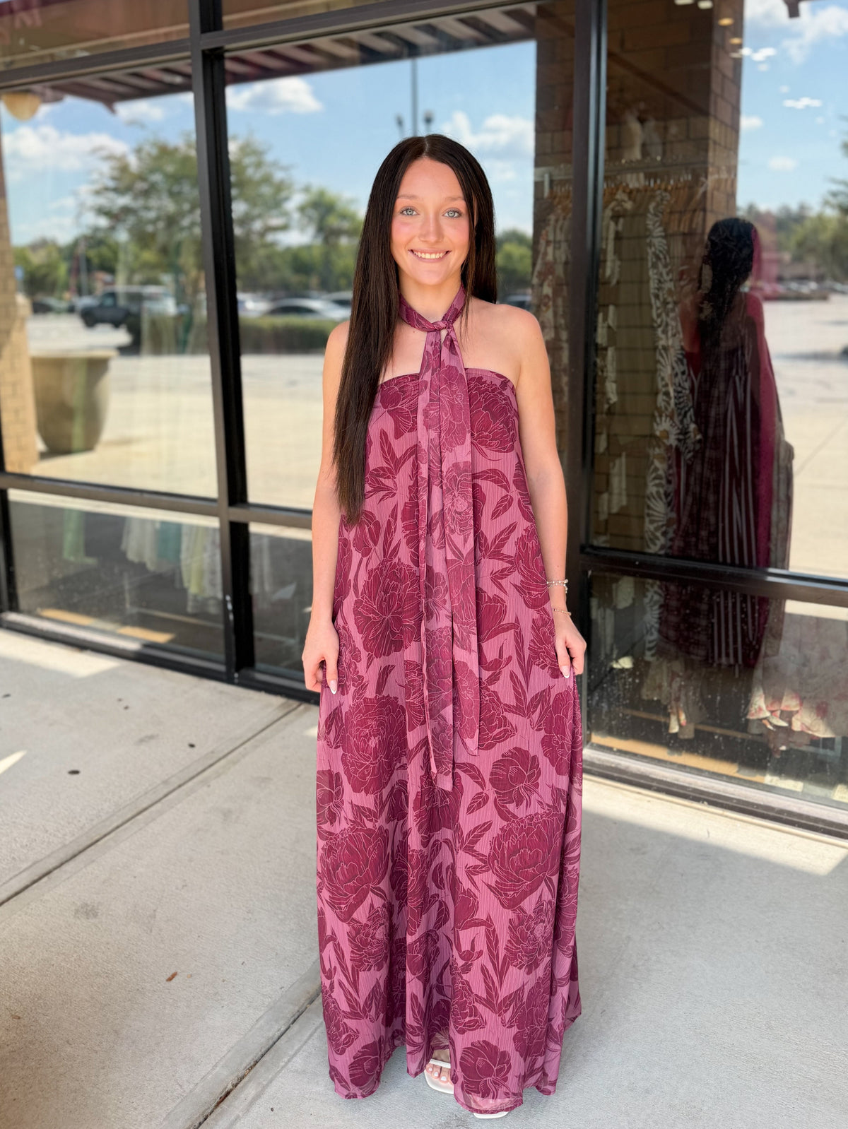 Strapless Scarf Wrap Maxi Dress