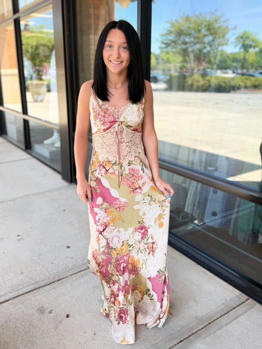 Silk Lace Maxi Dress