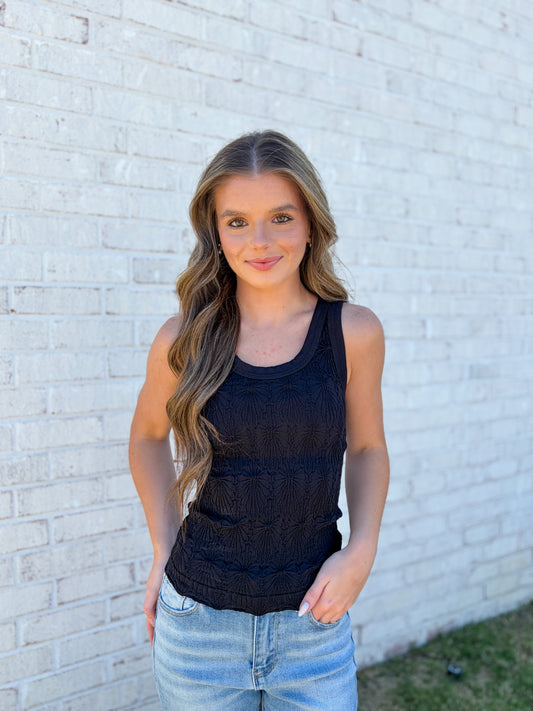 Textured Fitted Tank Top