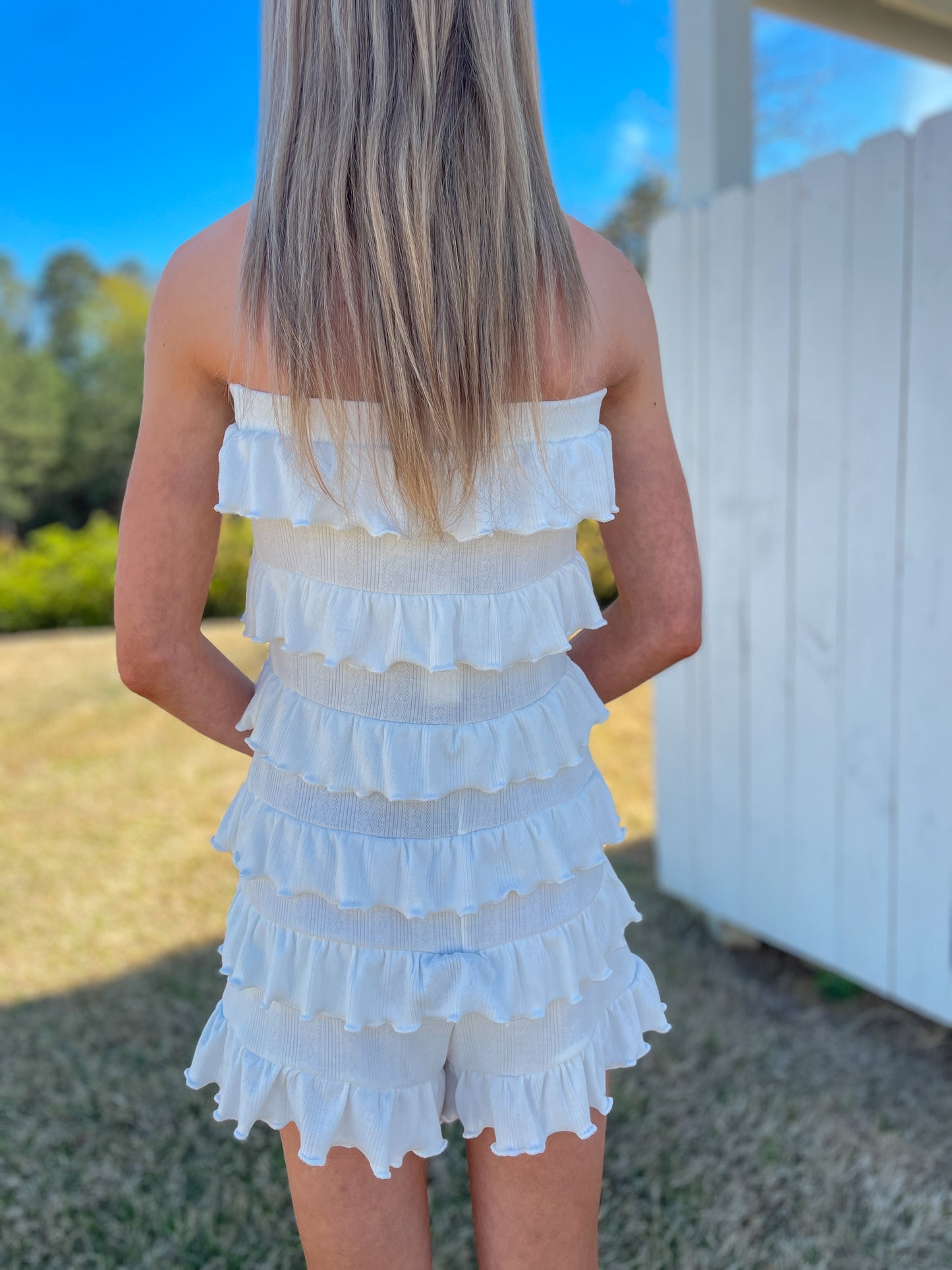 Strapless Ruffle Romper