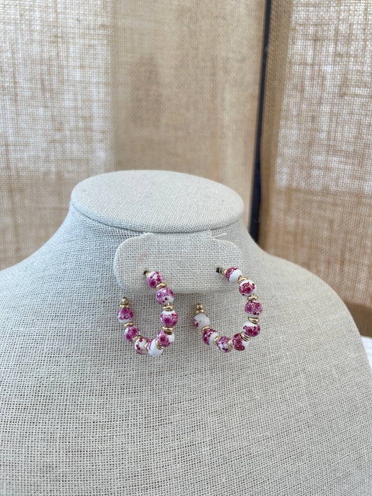 Printed Hoop Earrings