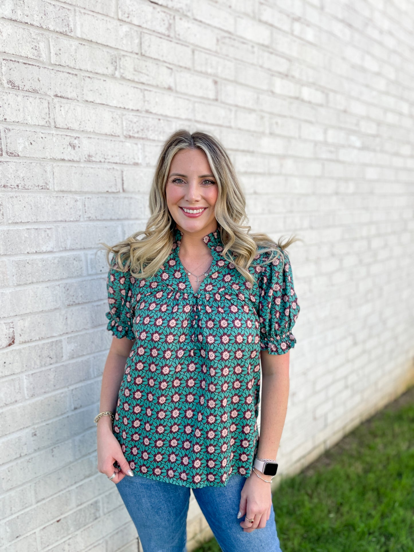 Floral Puff Sleeve Blouse