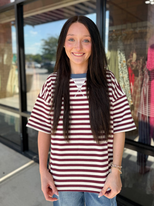 Two Toned Striped Top