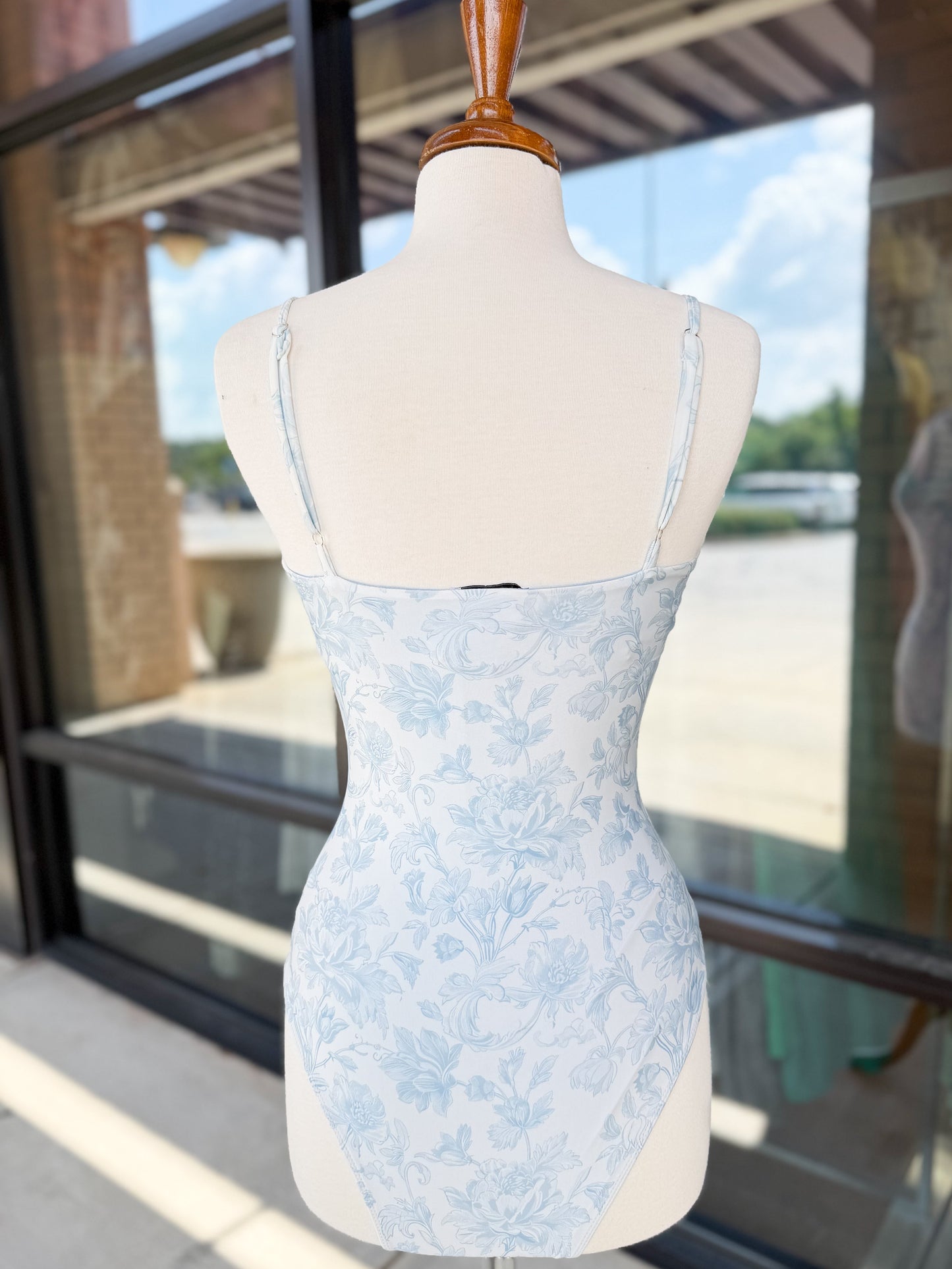 One Piece Vintage Print Swimsuit & Skirt