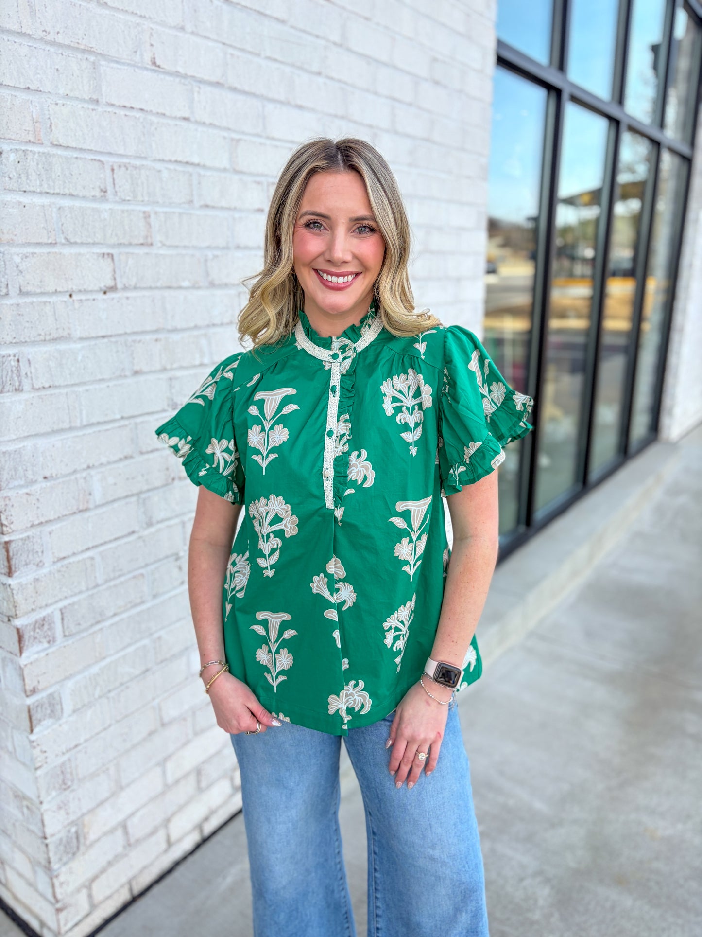 Eliza Ruffle Detailed Top