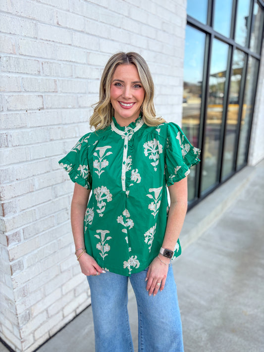 Eliza Ruffle Detailed Top