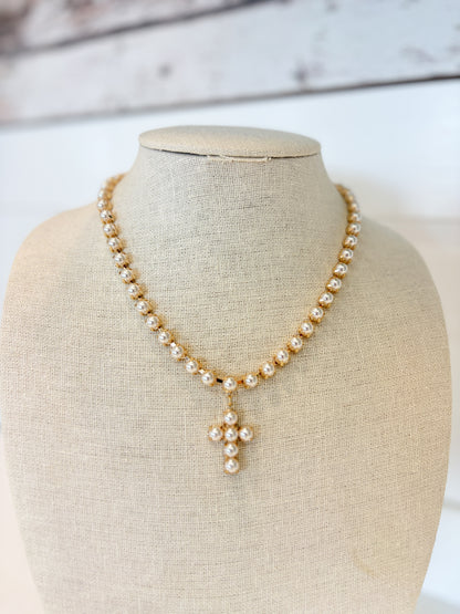 Pearl Cross Necklace