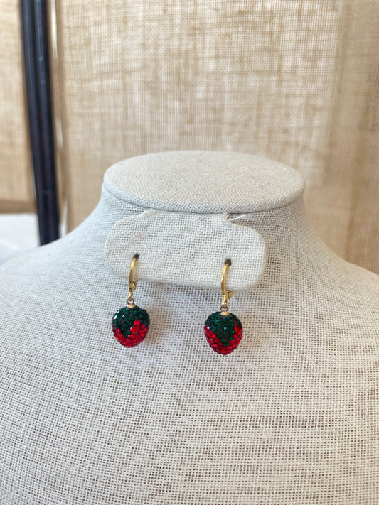 Strawberry Rhinestone Earrings