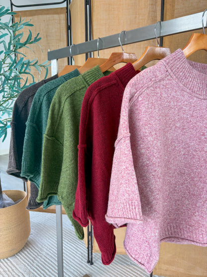 Mock Neck Quarter Sleeve Top