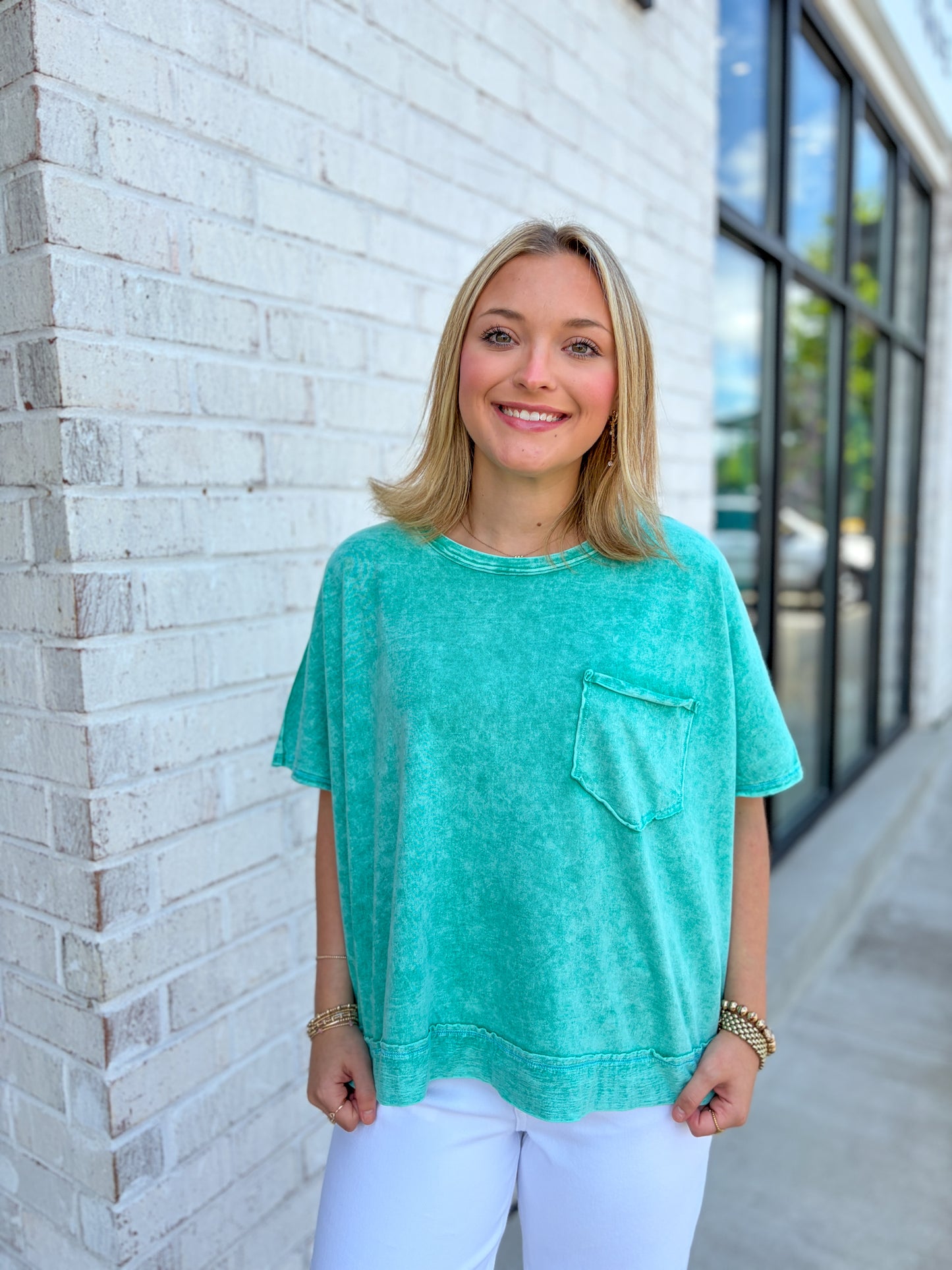 Basic Acid Wash Pocket T-Shirt