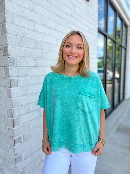 Basic Acid Wash Pocket T-Shirt