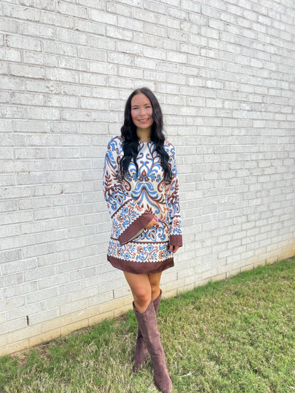 Brooks Printed Satin Mini Dress