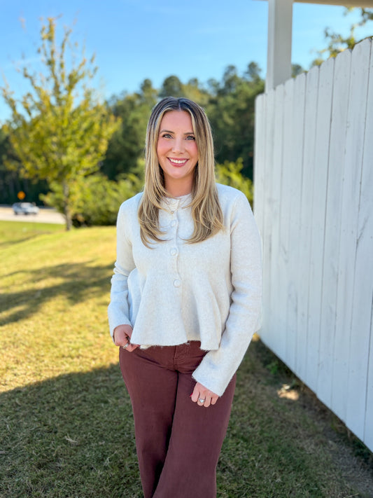 Peplum Button Up Top