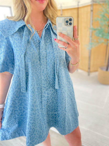 Kamryn Cheetah Denim Dress