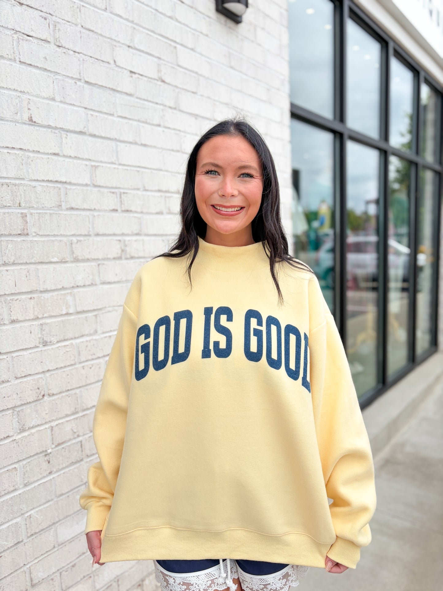 Jesus/God Is Good Mock Neck