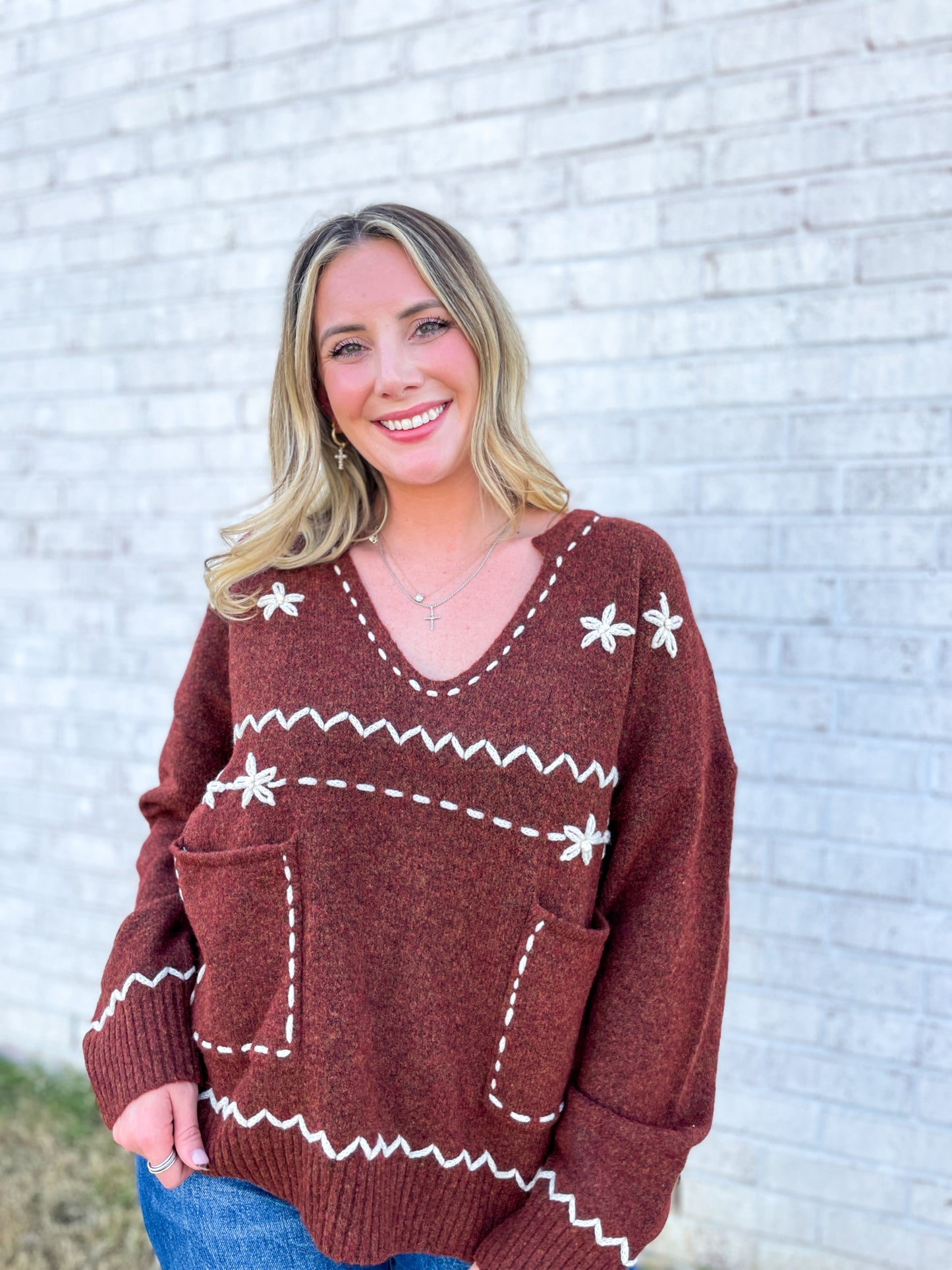 Marey Stitched Sweater