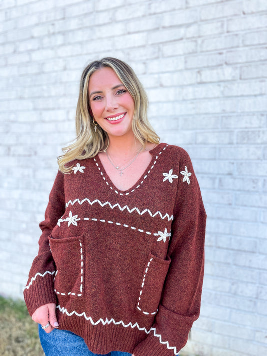 Marey Stitched Sweater