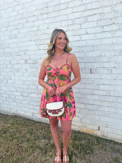 Tropical Printed Mini Dress